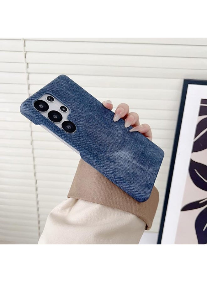 INEIX For Samsung Galaxy S25 Ultra 5G Denim MagSafe Magnetic PC + PU Phone Case Blue - Image 2